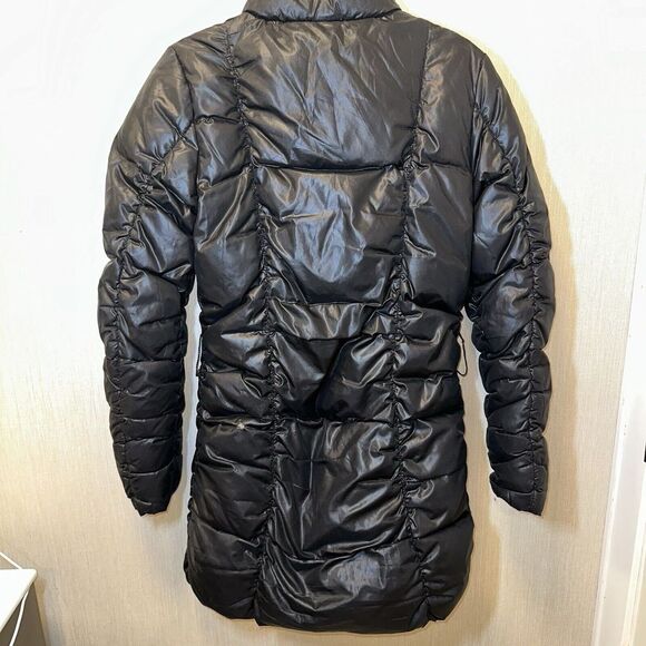 UGG WOMEN PUFFER LONG PARKA JACKET COAT 80/20 Down Black Size Small No Belt - Picture 7 of 8